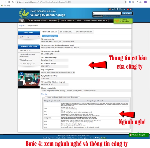 Phân tích kết quả tìm kiếm ngành nghề kinh doanh